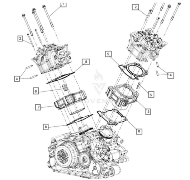 Прокладка основания задняя ( цилиндр ) для VICTORY Octane INDIAN Scout FTR Base Gasket Rear Part 5813952 OEM Polaris