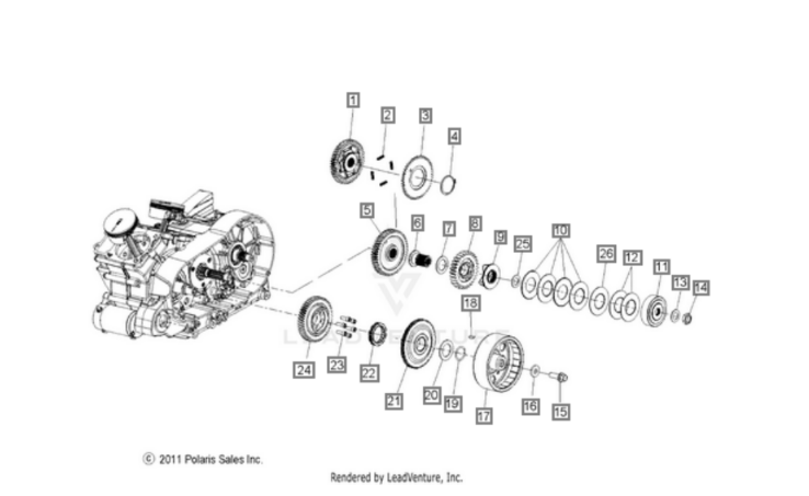Шестигранная гайка привода сцепления 20 мм x 1,5 мм Hex Nut для VICTORY INDIAN Part 7547477 OEM Polaris